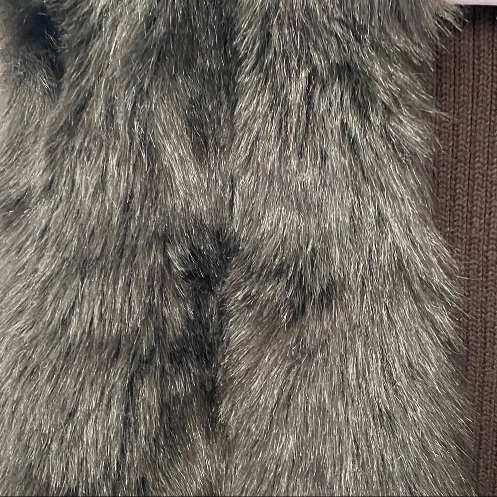 💜💜 Women’s Style & Co Faux Fur Sweater Vest S…